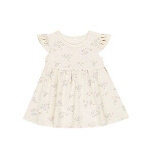 Quincy Mae Flutter Sleeve Dress in Blue Ditsy Size 18-24M